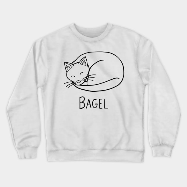 Cat bagel Crewneck Sweatshirt by carolinewillustration